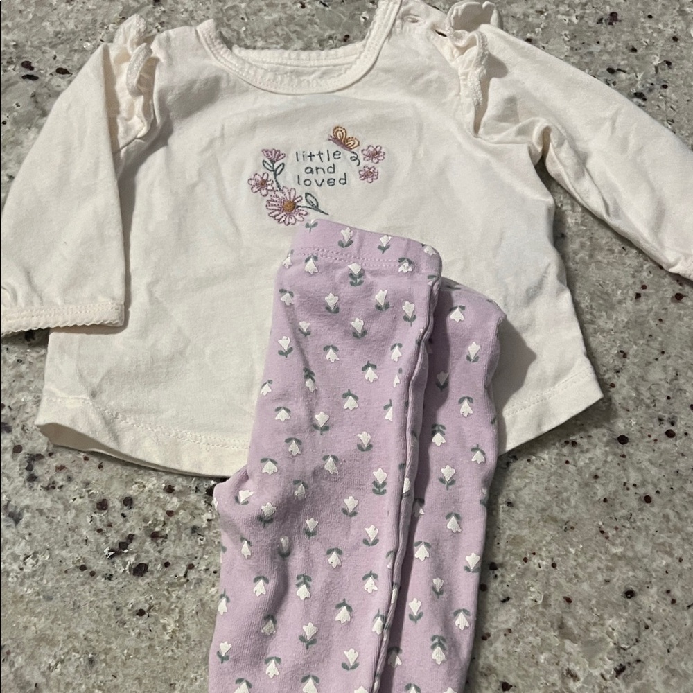 Carter's Cream and Lavender Kids Matching Set